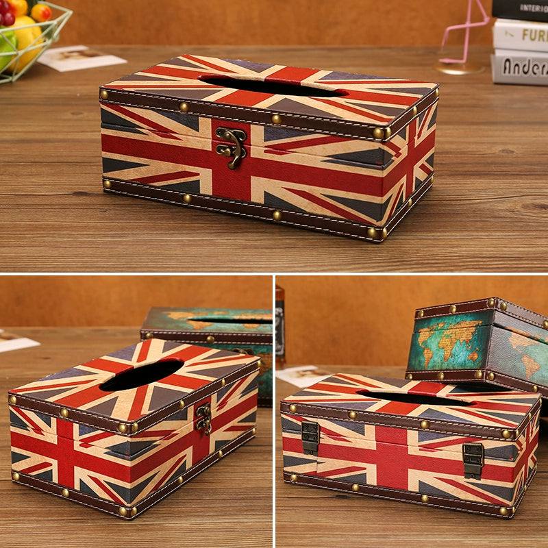 Cute Restaurant High-End American Retro Wooden Tissue Box