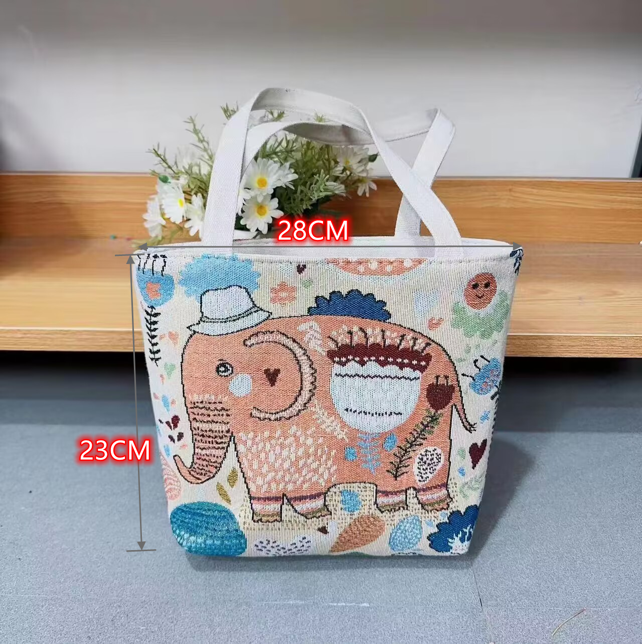 High School Student Campus Partysu Embroidered Elephant Schoolbag