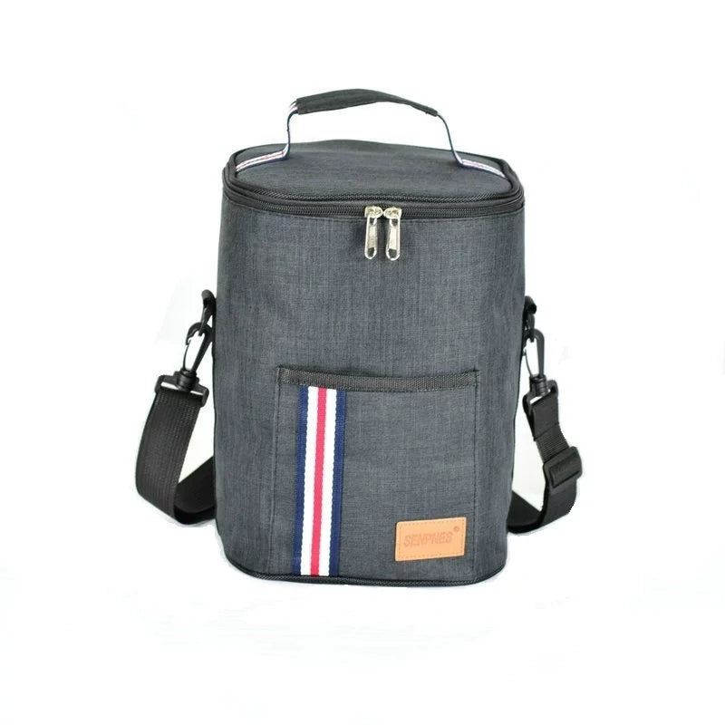 Multi-Layer 2.8 L Insulated Barrel Long Lunch Box Bag