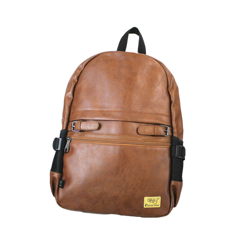 Travel Men Women's Casual Leather Backpack