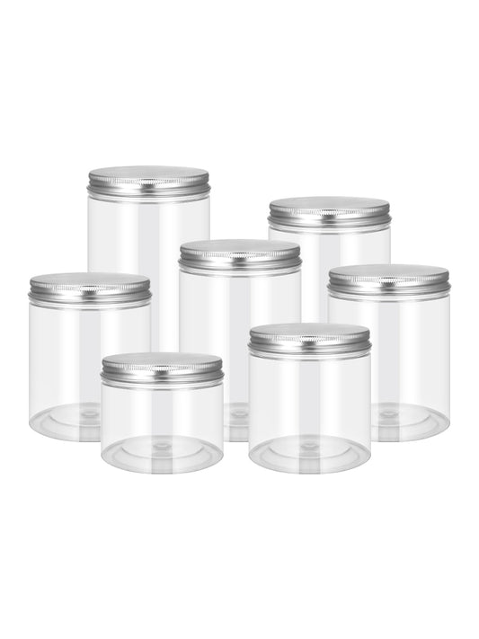 Aluminum Cover-PET Plastic Bottle Transparent Sealed Jar with Lid a Bottle of Honey Food Can Scented Tea Biscuit Jar round Thickened