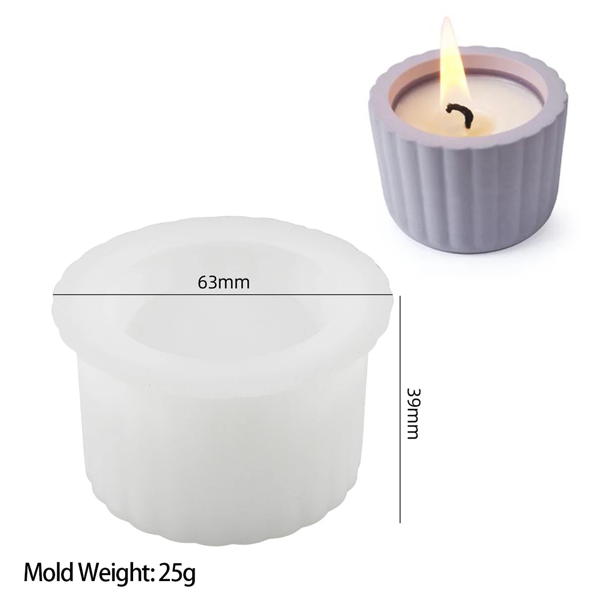 DIY Round Plaster Candle Cup Silicone Mold Flowerpot Storage Jar Cement Plaster Pottery Mould Concrete Making Crafts Supplies