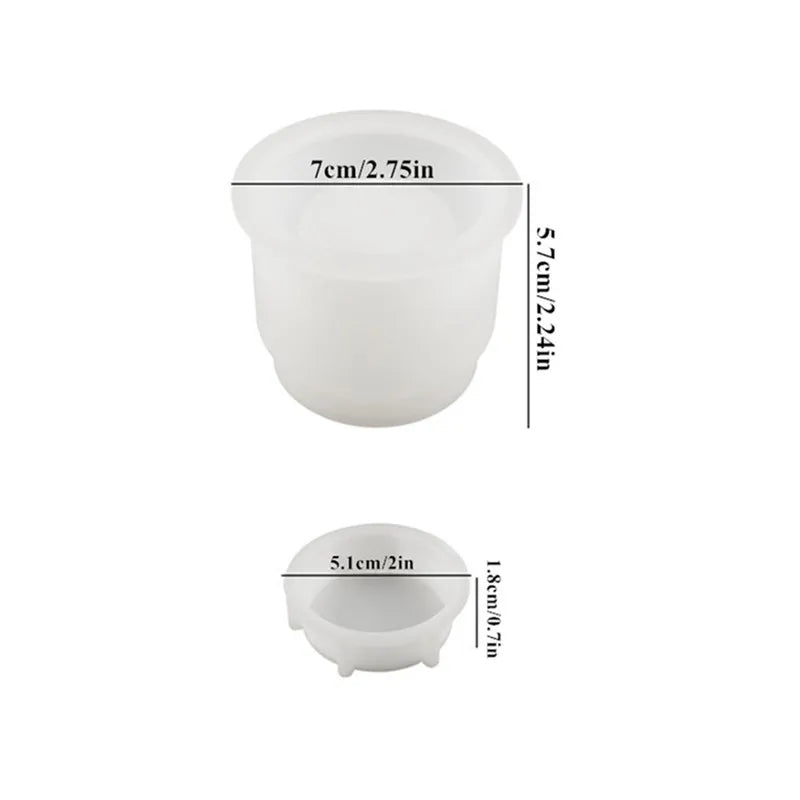 Candle Jar Molds, Silicone Concrete Molds for Candle Holder with Lids, Candle Cup Cement Molds for Candle Making Supplies