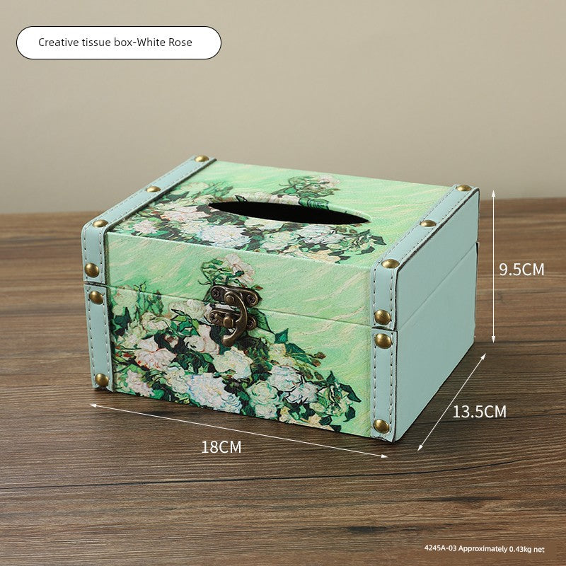 Cute Restaurant High-End American Retro Wooden Tissue Box