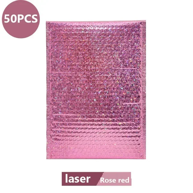 Rose Bag Mailing Mailer Waterproof 50pcs Padded Envelope for Courier Envelopes Holographic Shipping Red Pack Bubble