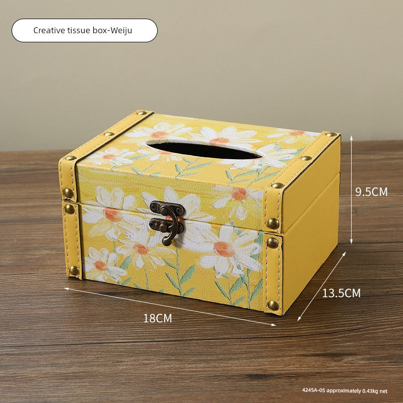 Cute Restaurant High-End American Retro Wooden Tissue Box