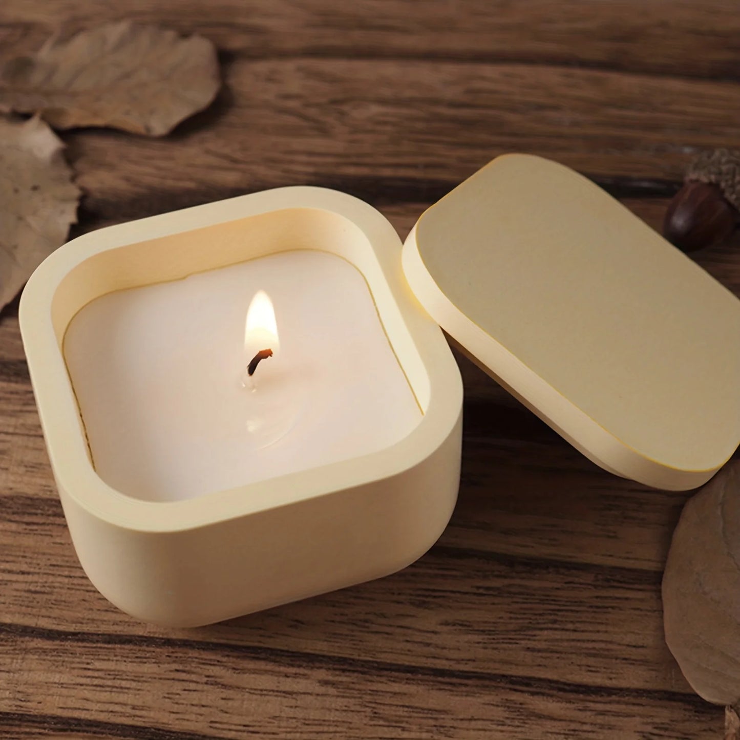 DIY Candle Jar Silicone Mold Gypsum Candle Jar with Lid Resin Mold ,Candle Cup Silicone Concrete Molds