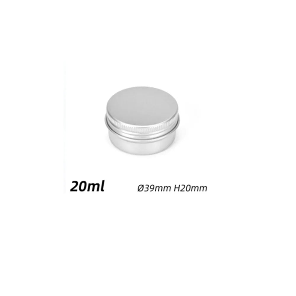 5ml-250ml Aluminum Tin Jars Round Silver Cosmetic Containers With Screw Thread Lid for Lip Balm Face Cream Candle Tea Cans Box