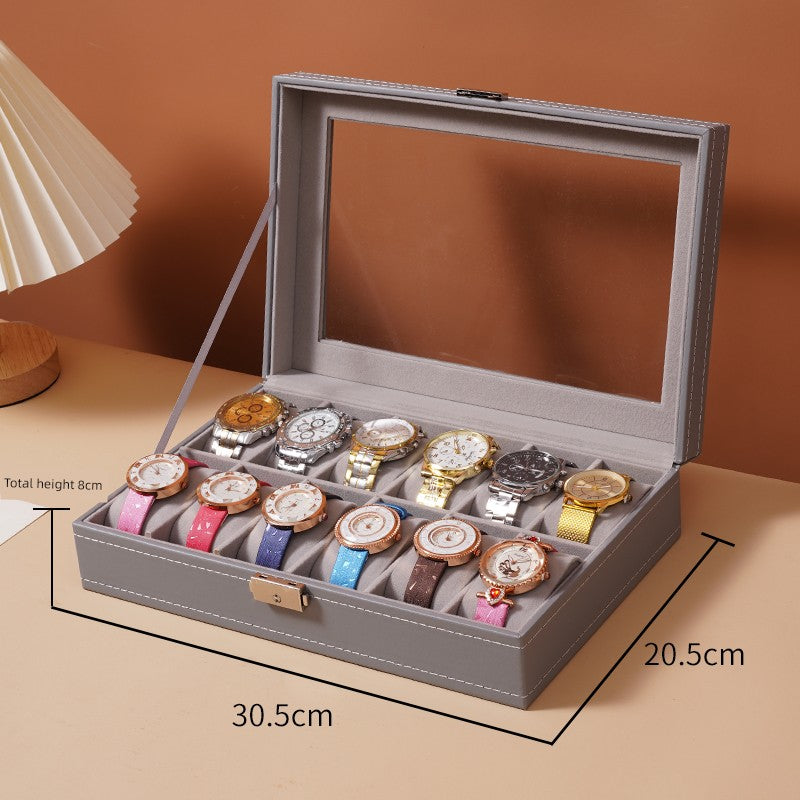 Good-looking Leather Large Capacity with Lid Dustproof Storage Box