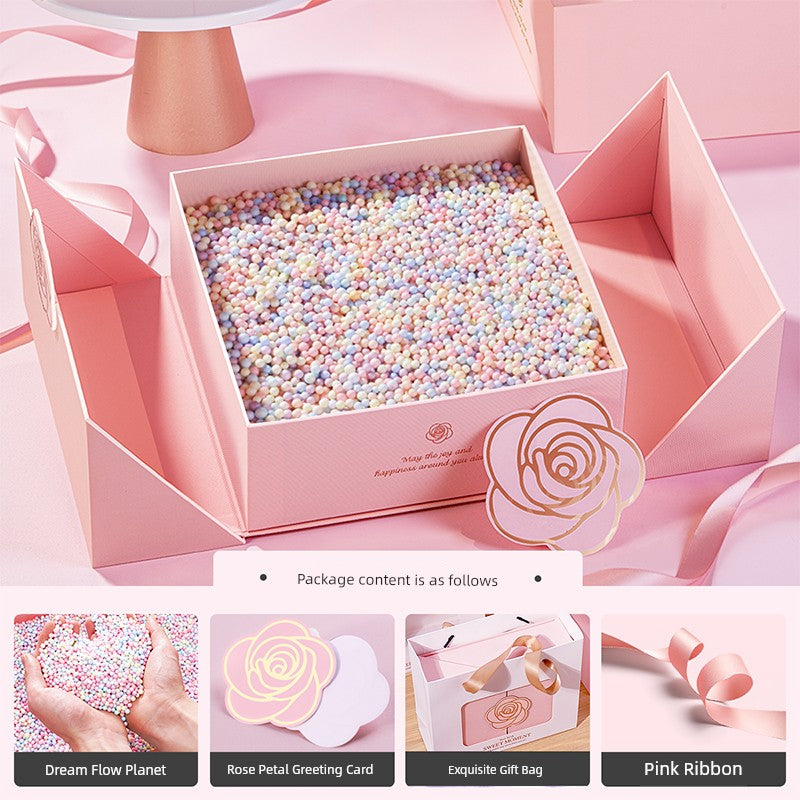 Exquisite Pink Birthday Lipstick Fancy Hand Gift Box