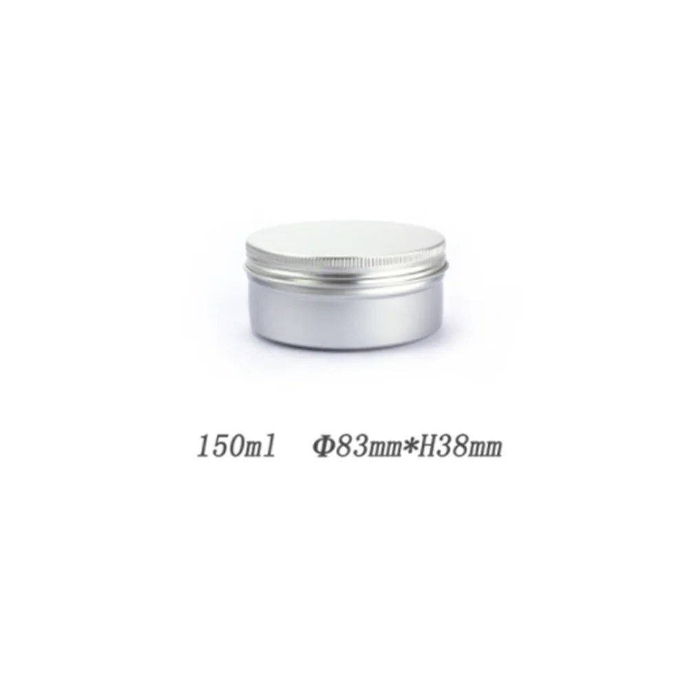 5ml-250ml Aluminum Tin Jars Round Silver Cosmetic Containers With Screw Thread Lid for Lip Balm Face Cream Candle Tea Cans Box