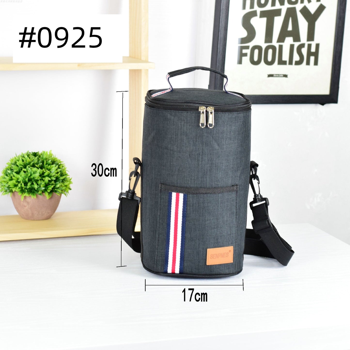 Multi-Layer 2.8 L Insulated Barrel Long Lunch Box Bag