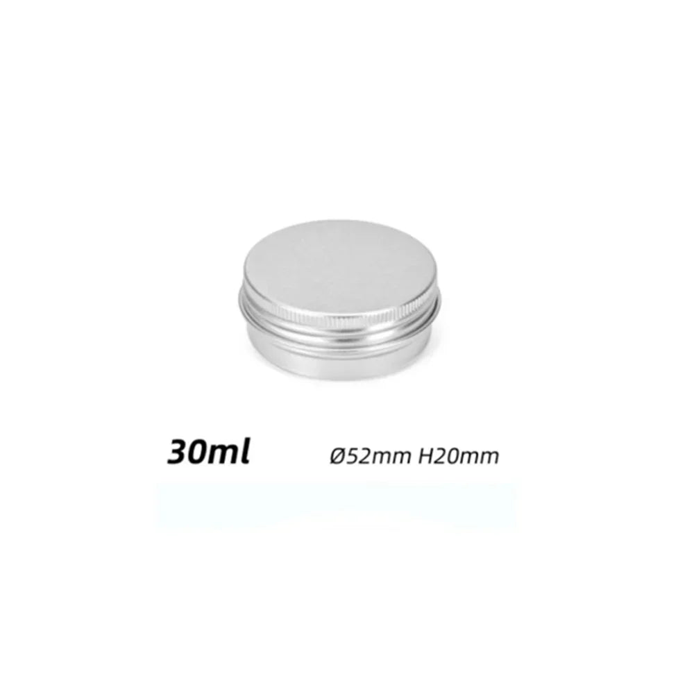 5ml-250ml Aluminum Tin Jars Round Silver Cosmetic Containers With Screw Thread Lid for Lip Balm Face Cream Candle Tea Cans Box