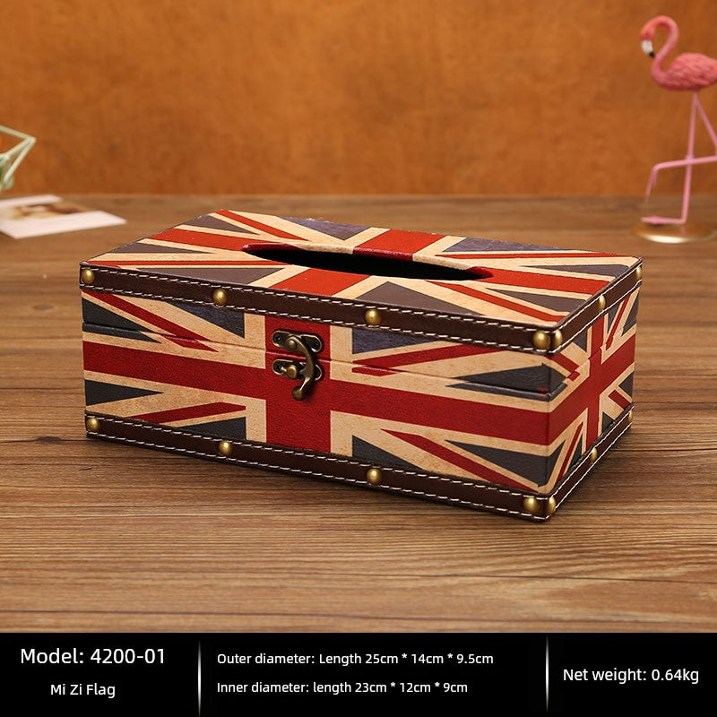 Cute Restaurant High-End American Retro Wooden Tissue Box