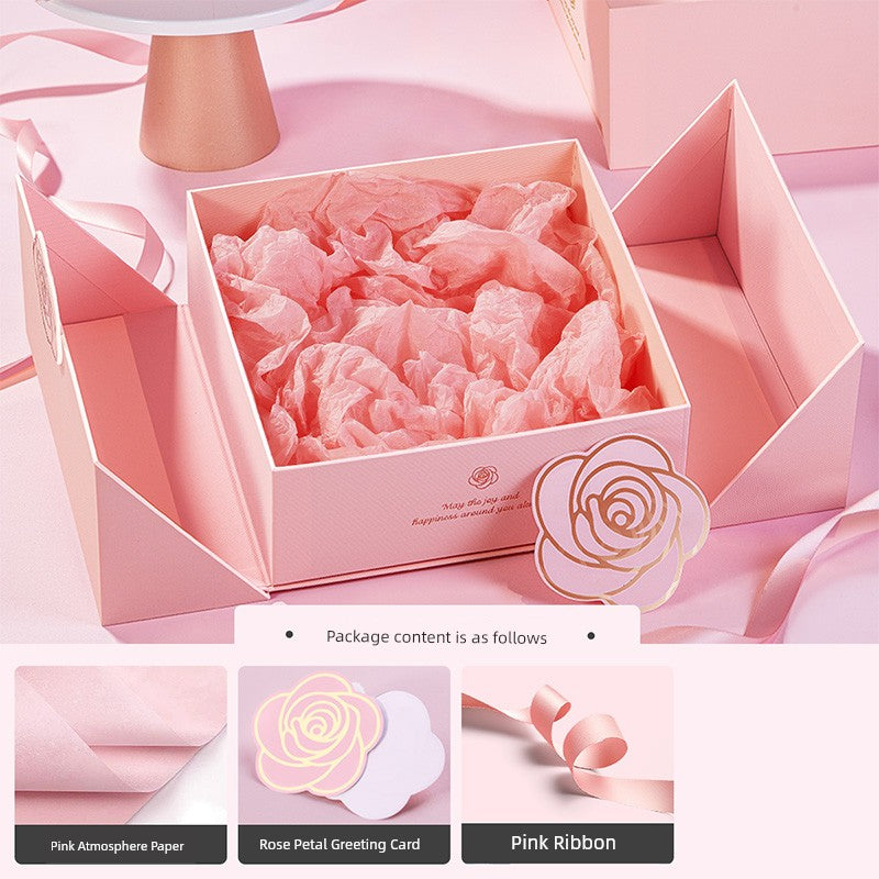 Exquisite Pink Birthday Lipstick Fancy Hand Gift Box