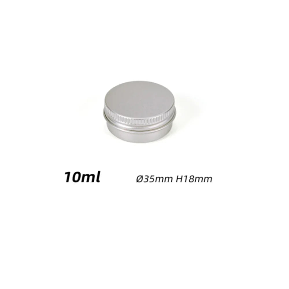 5ml-250ml Aluminum Tin Jars Round Silver Cosmetic Containers With Screw Thread Lid for Lip Balm Face Cream Candle Tea Cans Box