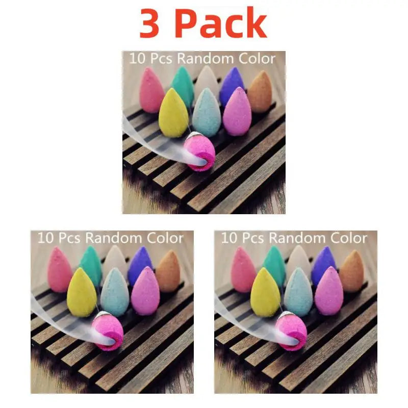 Mixed Waterfall Smoke Backflow Natural Incense Cone Incense Sandal Lavender Multi Scented Suitable for Places Tea Room Yoga Room