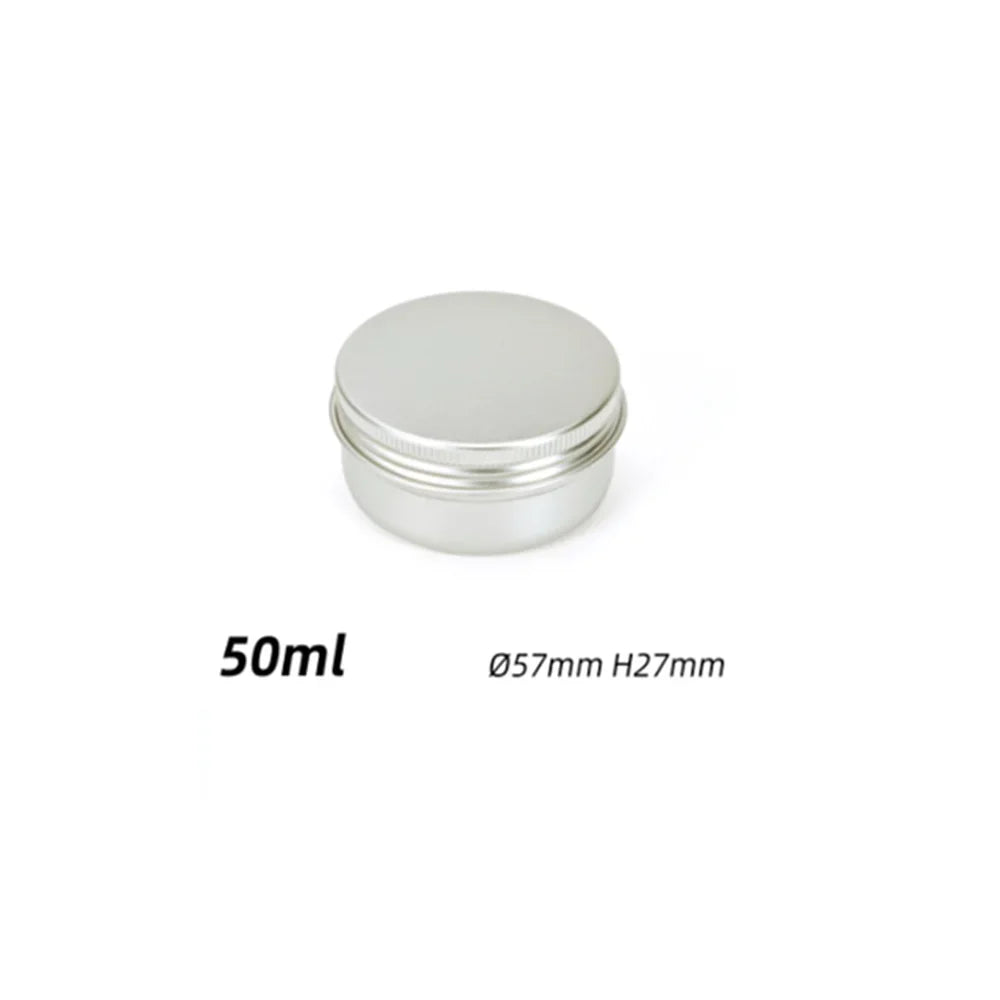 5ml-250ml Aluminum Tin Jars Round Silver Cosmetic Containers With Screw Thread Lid for Lip Balm Face Cream Candle Tea Cans Box