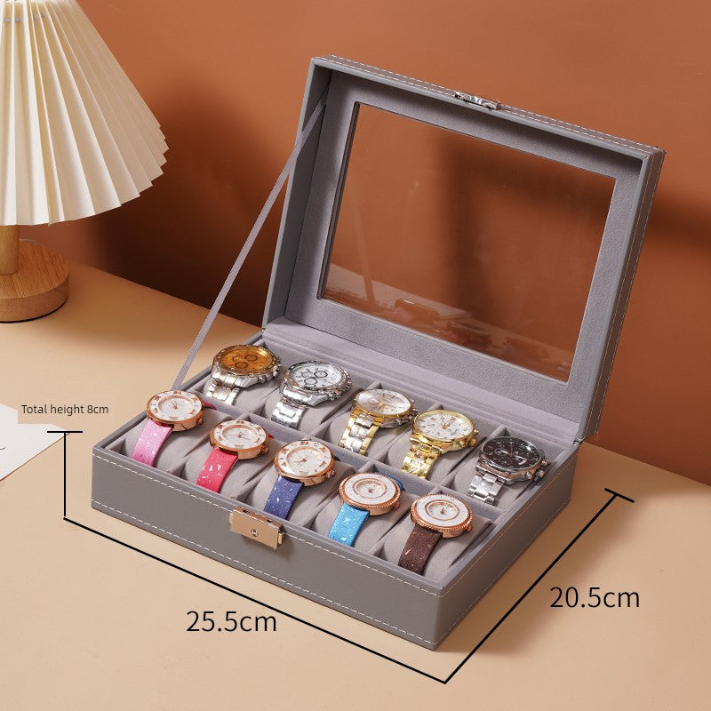 Good-looking Leather Large Capacity with Lid Dustproof Storage Box