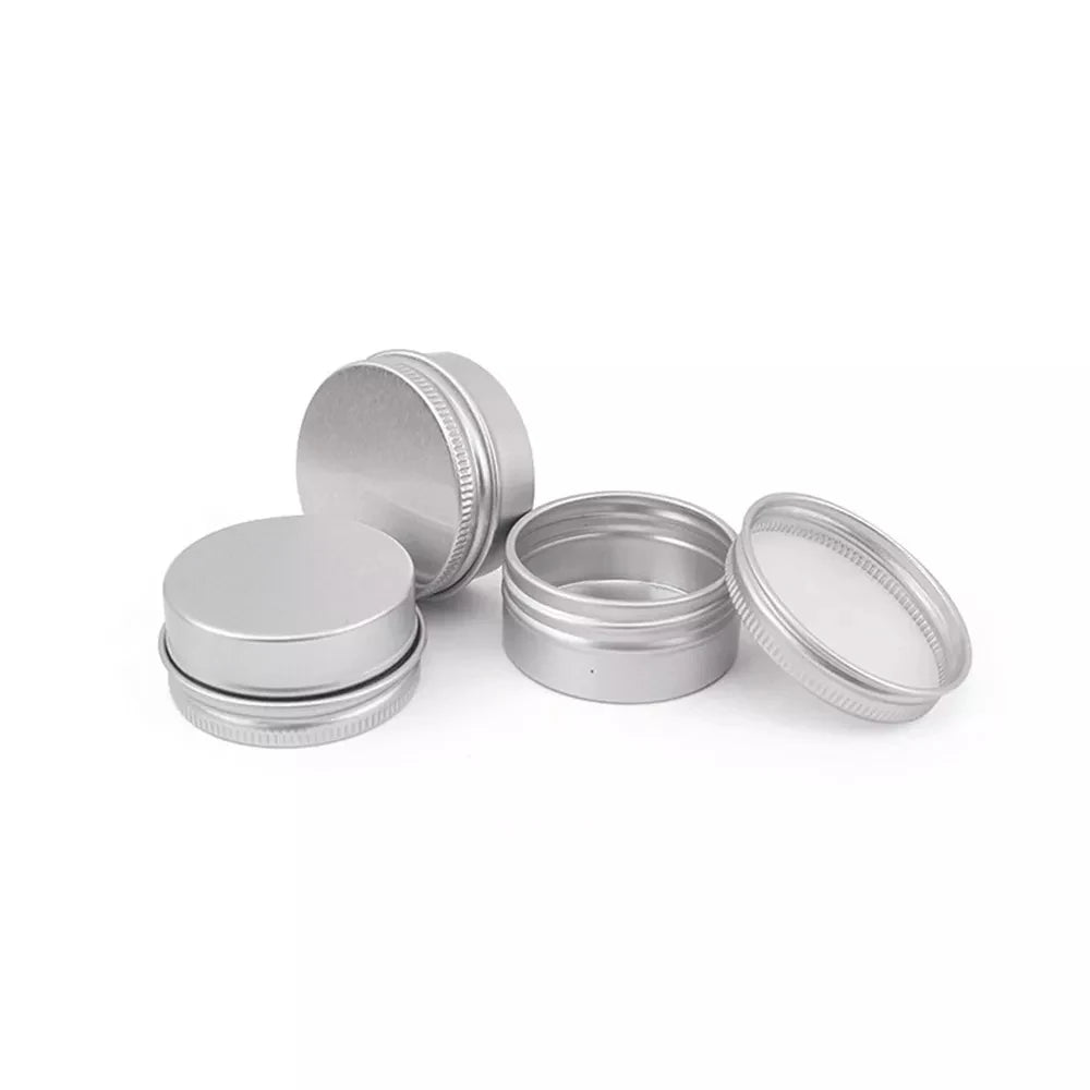 5ml-250ml Aluminum Tin Jars Round Silver Cosmetic Containers With Screw Thread Lid for Lip Balm Face Cream Candle Tea Cans Box