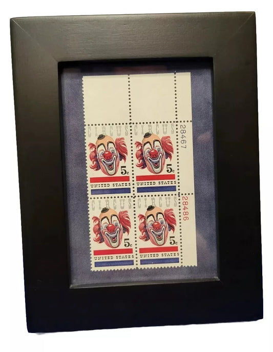 USA Postage Stamps 1966 American Circus Clown 5 Cent Framed Set of 4