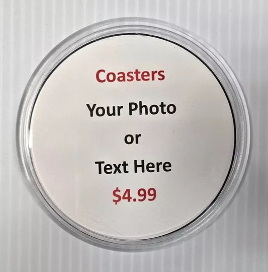 Plastic Coasters Add Your Own Photo  or We Personalize