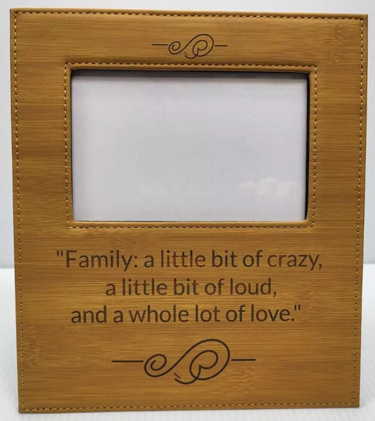 Personalized Engraved Leather Photo Frames for 4x6 Photo