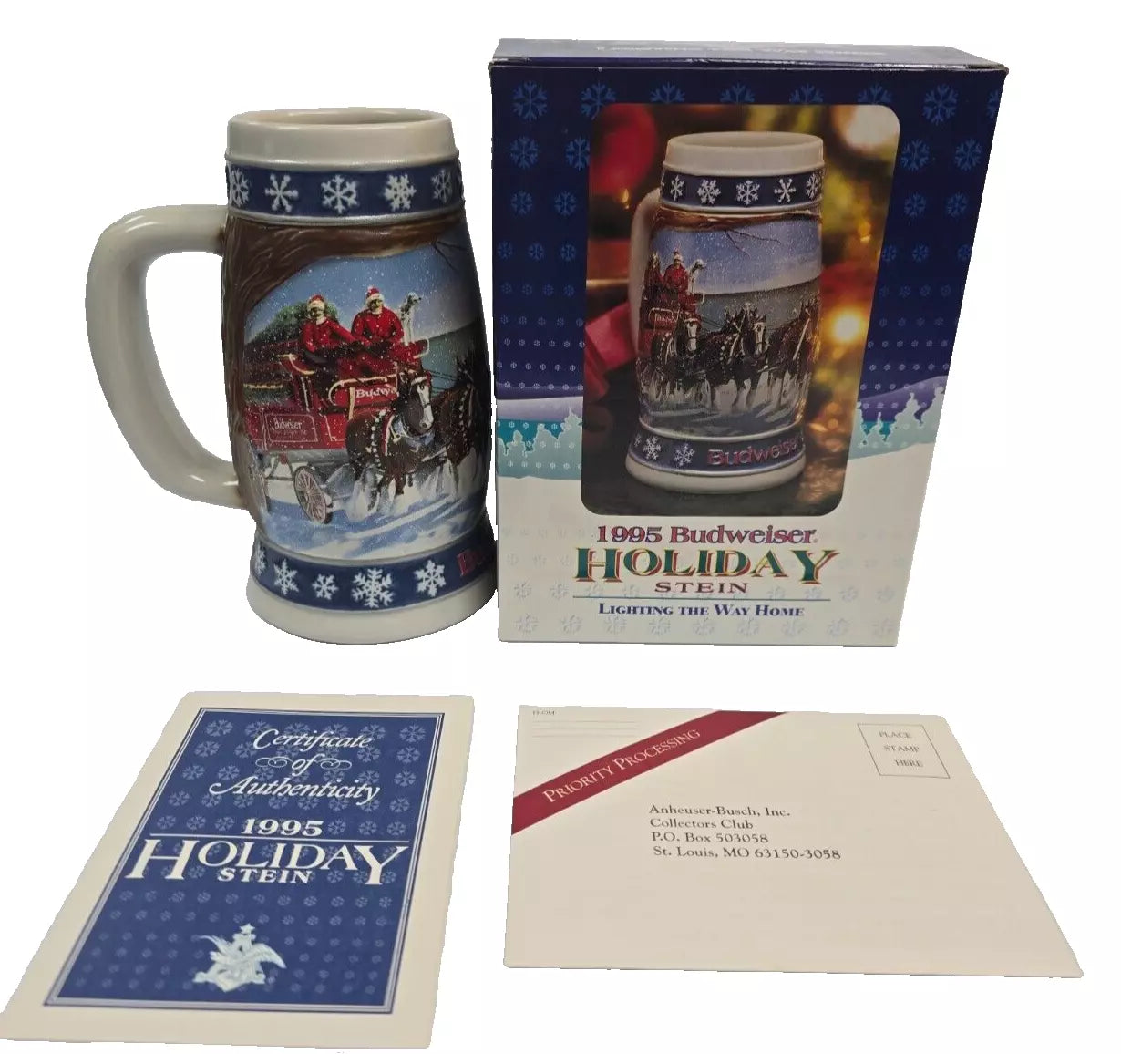 1995 Budweiser Holiday Stein (New In Box)