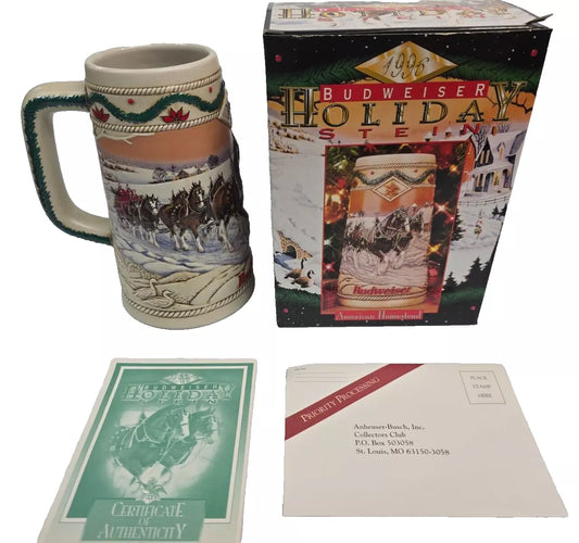 1996 Holiday Budweiser Stein New in Box