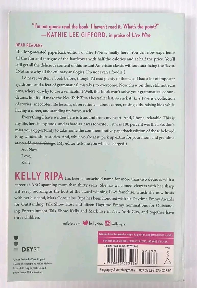 Live Wise Long Winded Short Stories KELLY RIPA (Paperback)