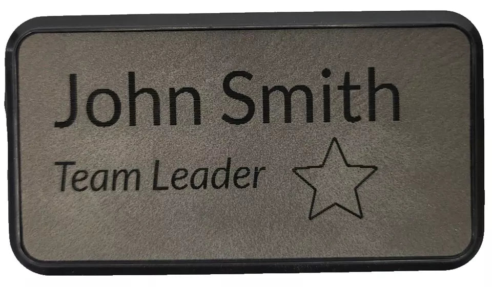 Personalized Leather Engraved Magnetic Name Badges