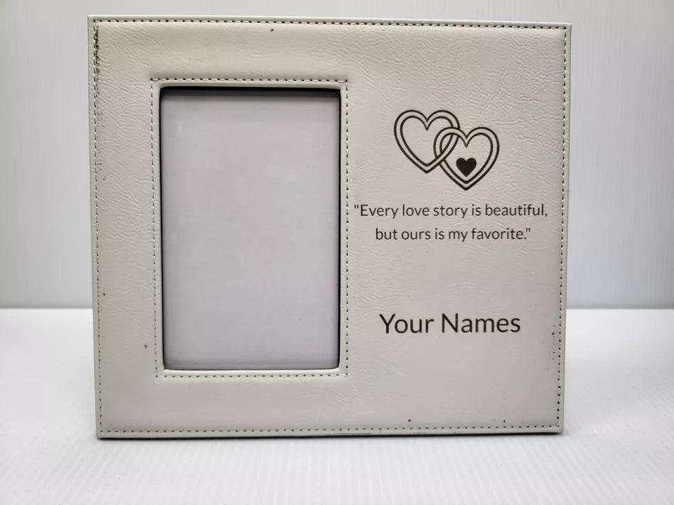 Personalized Engraved Leather Photo Frames for 4x6 Photo